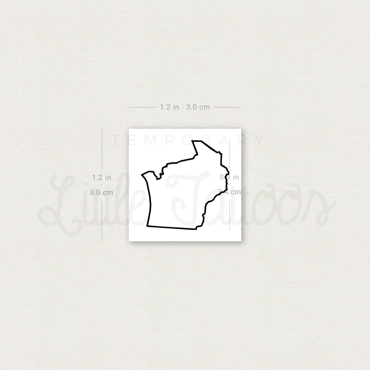 Tatuaje temporal del mapa de Wisconsin (juego de 3)