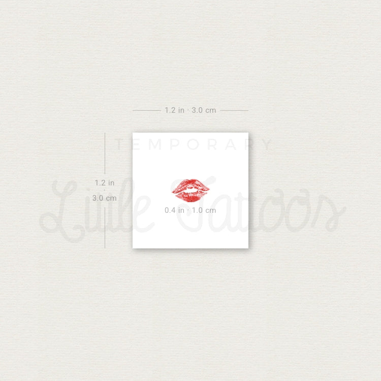 Tatuaje temporal de beso pequeño (juego de 3)