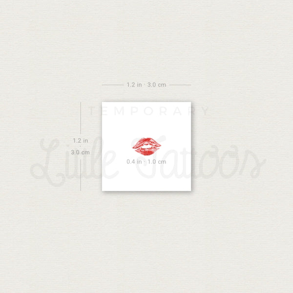 Tiny Kiss Mark Temporary Tattoo - Set of 3