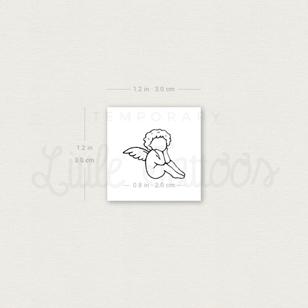 Tiny Faceless Cherub Temporary Tattoo - Set of 3
