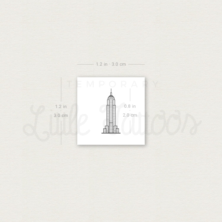 Empire State Building Temporary Tattoo - Set of 3