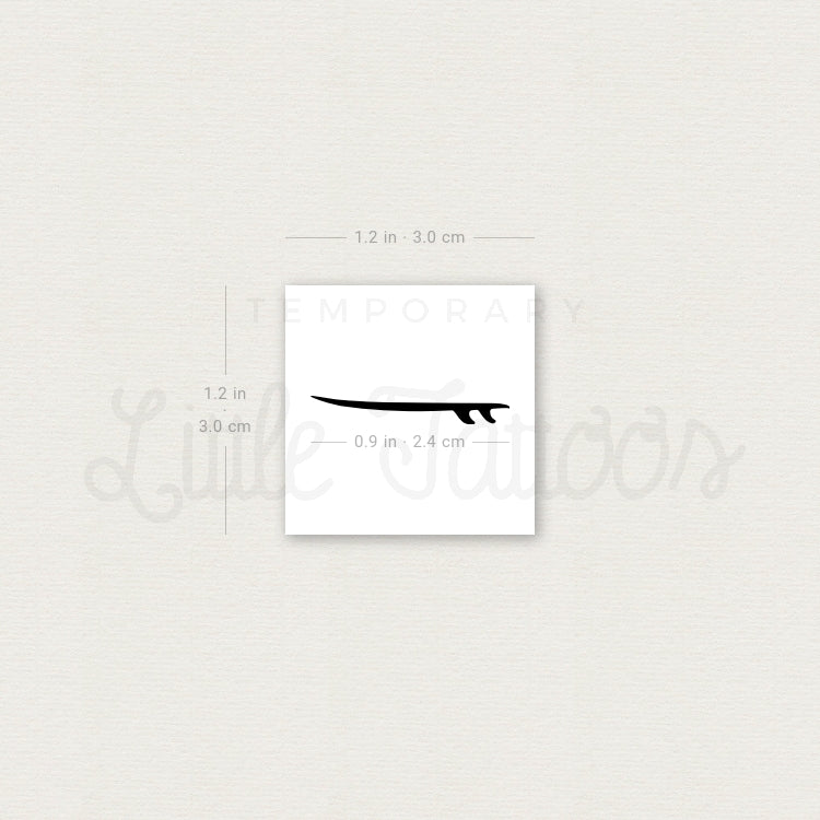Little Surfboard Temporary Tattoo - Set of 3