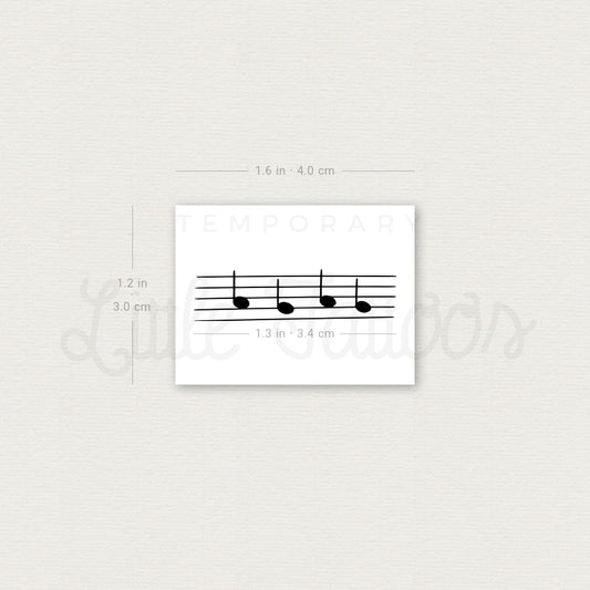 Lady Gaga Music Staff Temporary Tattoo - Set of 3