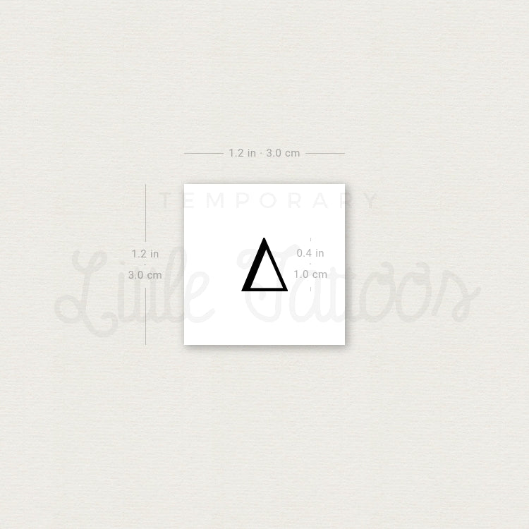 Uppercase Delta Temporary Tattoo - Set of 3