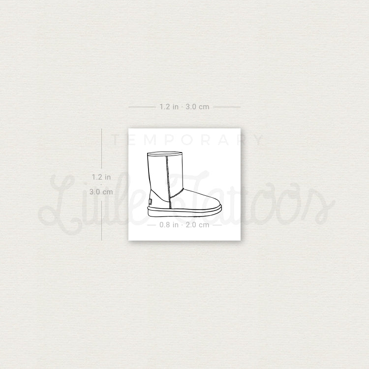 Tatuaje temporal de botas UGG - Juego de 3