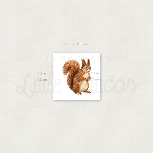 Watercolor Squirrel Temporary Tattoo - Set of 3
