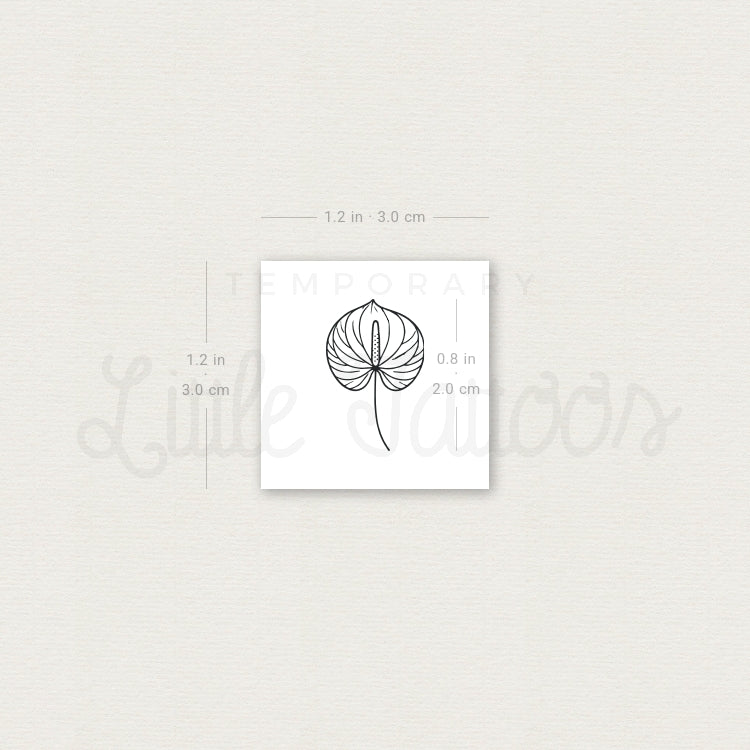 Anthurium Temporary Tattoo - Set of 3