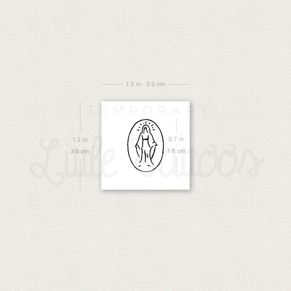 Tiny Virgin Mary Temporary Tattoo - Set of 3