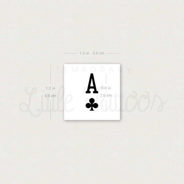 Ace Of Clubs Temporary Tattoo - Set of 3