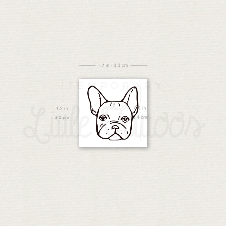 Tatuaje temporal de bulldog francés (juego de 3)