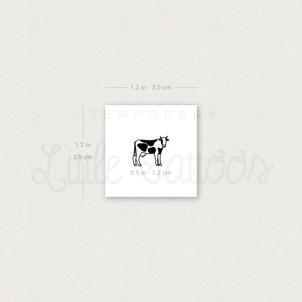 Tiny Cow Temporary Tattoo - Set of 3