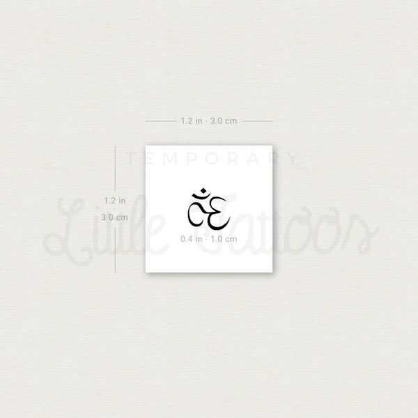 Tiny Fine Line Om Temporary Tattoo - Set of 3