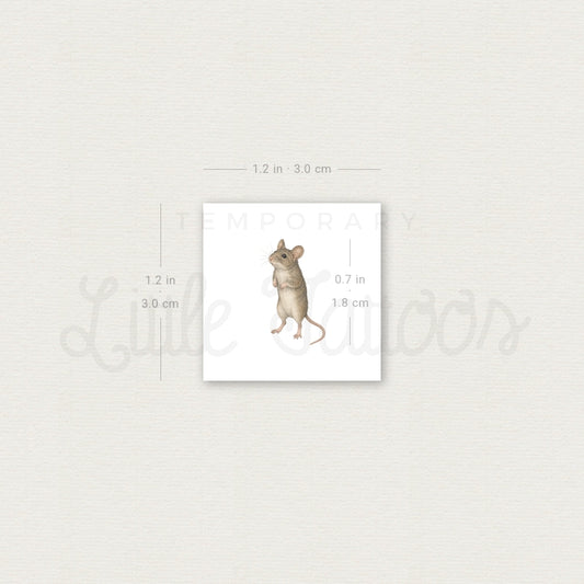 Watercolor Mouse Temporary Tattoo - Set of 3
