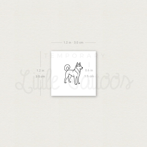 Siberian Husky Temporary Tattoo - Set of 3