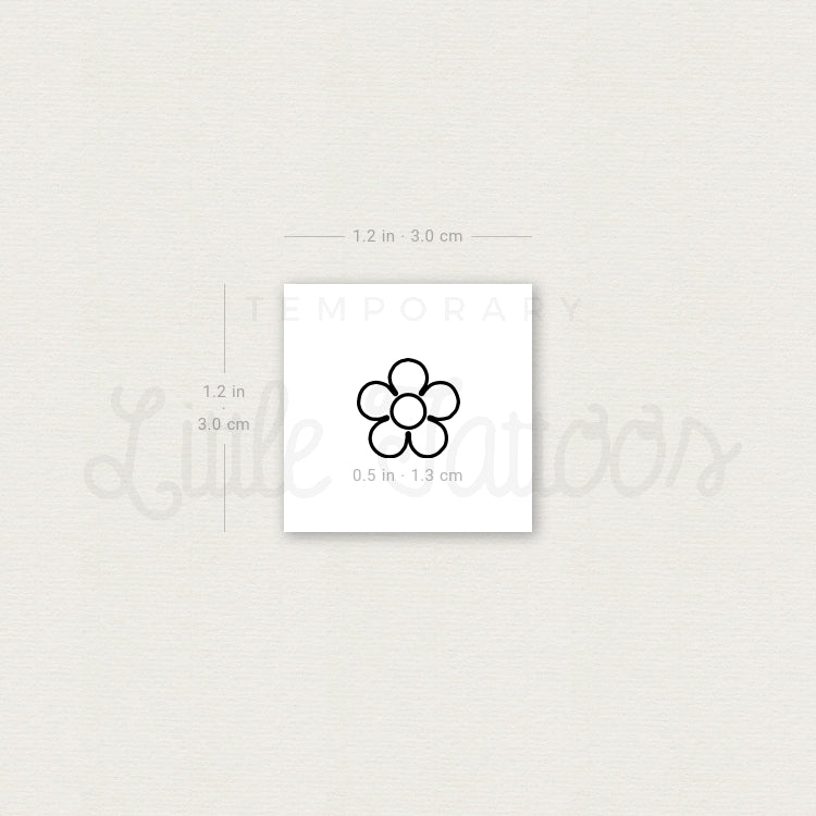 Minimalist Flower Outline Temporary Tattoo - Set of 3