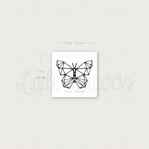 Low Poly Butterfly Temporary Tattoo - Set of 3