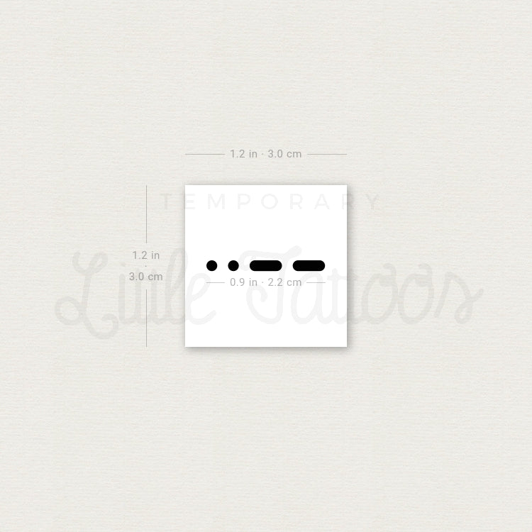 Morse Code Z Temporary Tattoo - Set of 3