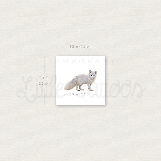 Little Arctic Fox Temporary Tattoo - Set of 3