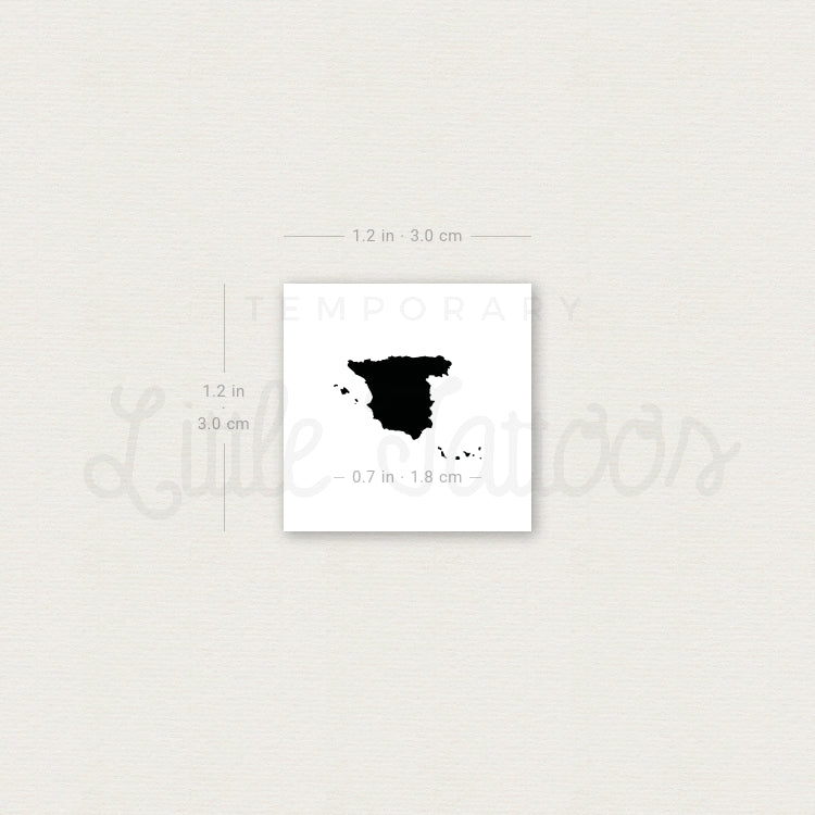 Tatuaje temporal del mapa de España - Juego de 3