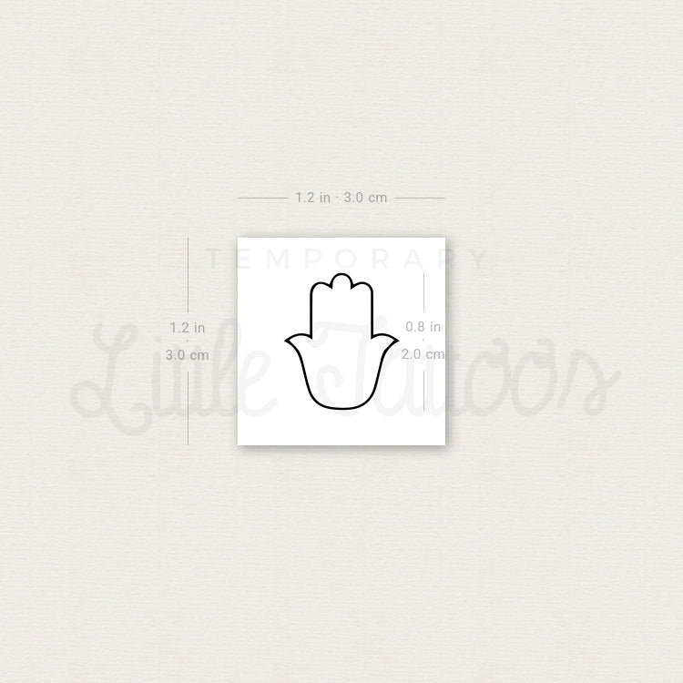 Fine Line Hamsa Temporary Tattoo - Set of 3