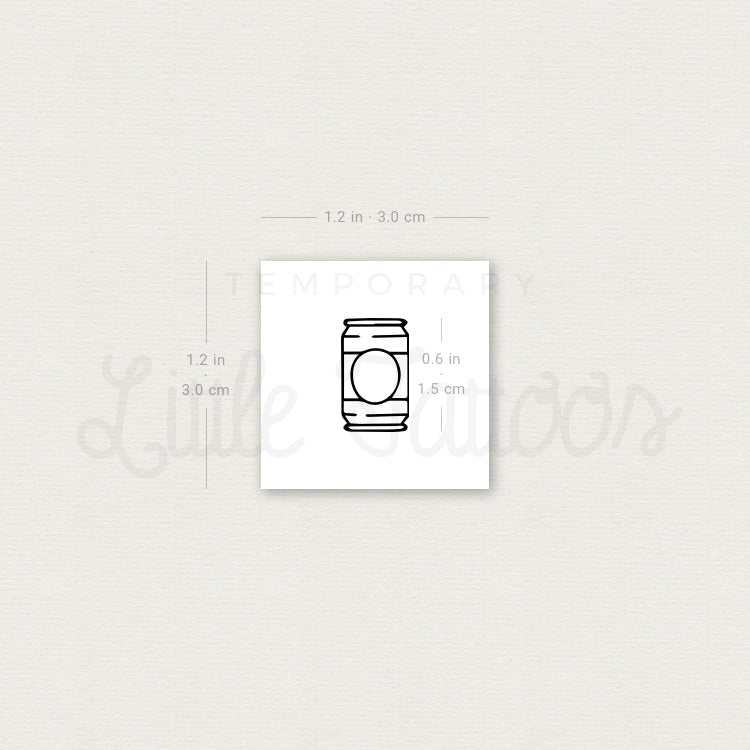 Beer Can Temporary Tattoo - Set of 3