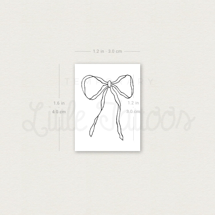 Fine Line Ribbon Bow Temporary Tattoo - Set of 3 – Little Tattoos