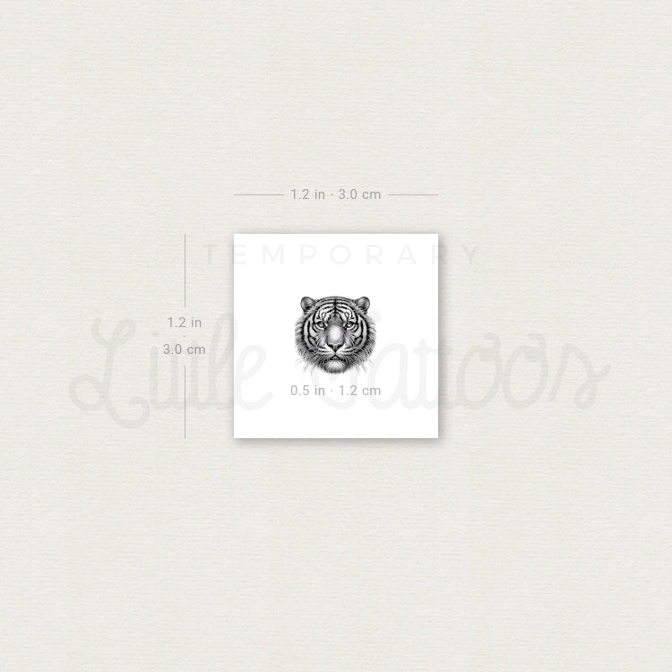 Tiny Tiger Portrait Temporary Tattoo - Set of 3