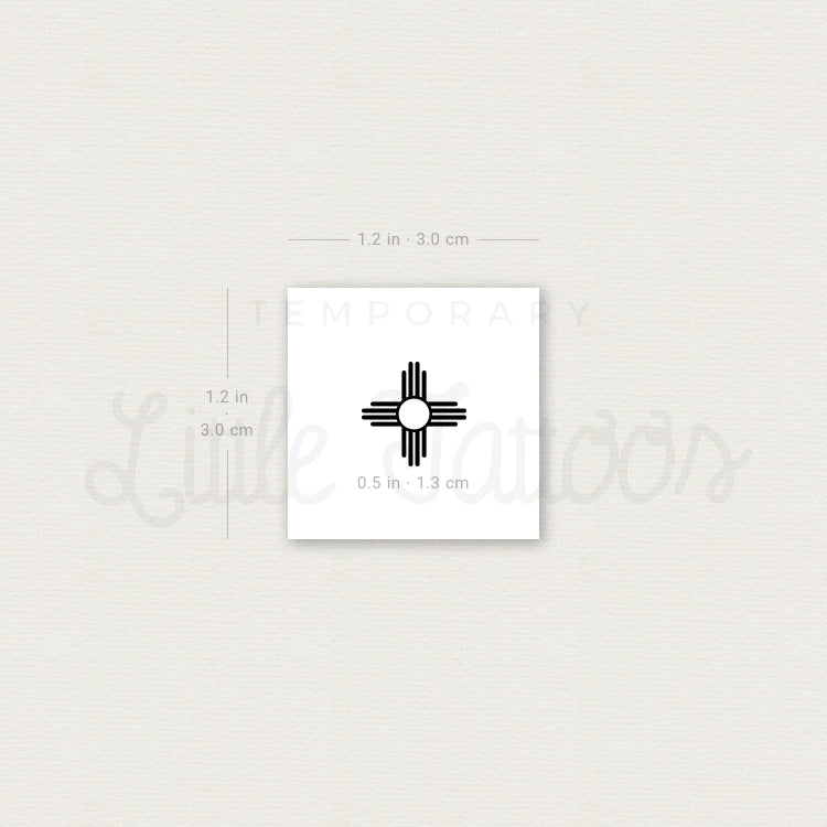 Tatuaje temporal Tiny Zia Sun - Juego de 3