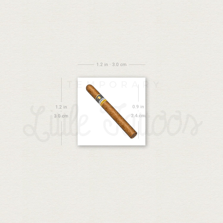 Cuban Cigar Temporary Tattoo - Set of 3
