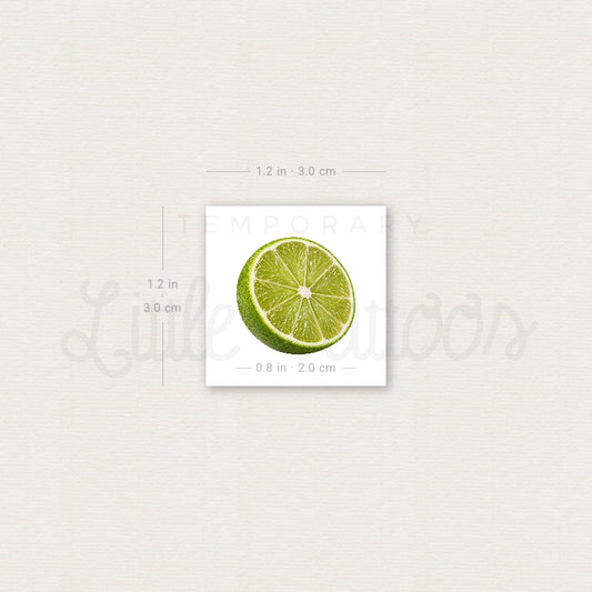 Half Lime Temporary Tattoo - Set of 3