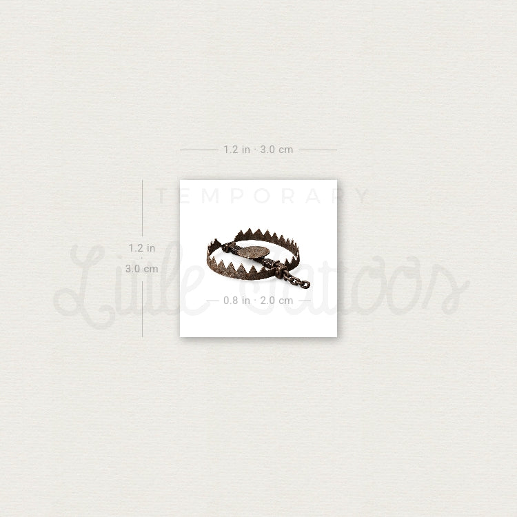 Bear Trap Temporary Tattoo - Set of 3