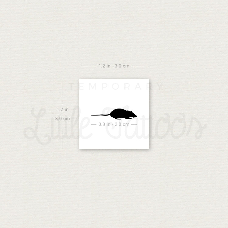 Black Rat Temporary Tattoo - Set of 3