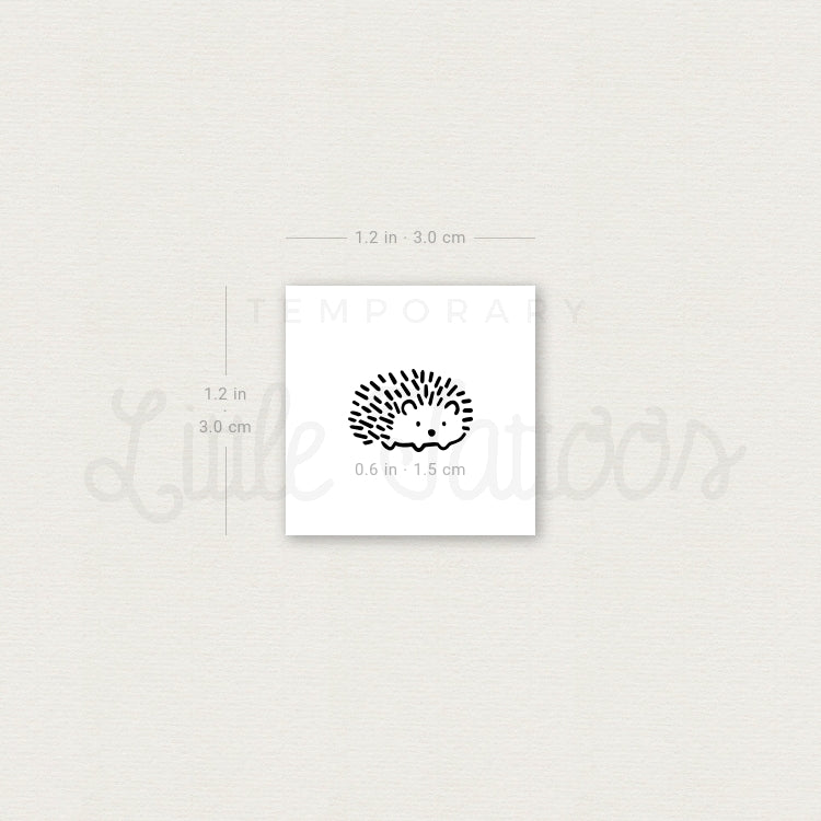 Minimal Hedgehog Temporary Tattoo - Set of 3