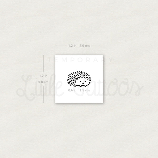 Minimal Hedgehog Temporary Tattoo - Set of 3