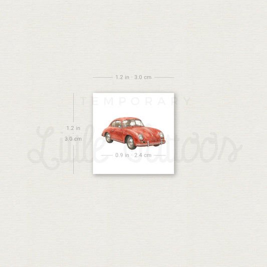 Porsche 356 Temporary Tattoo - Set of 3