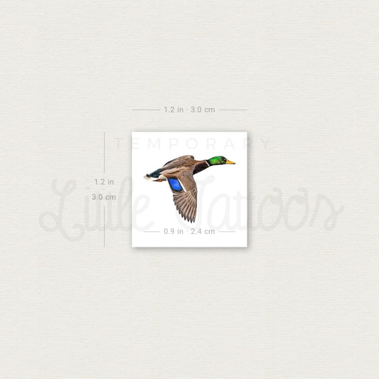 Flying Mallard Temporary Tattoo - Set of 3