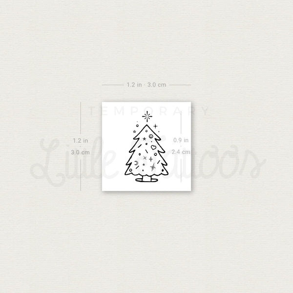 Christmas Tree Temporary Tattoo - Set of 3