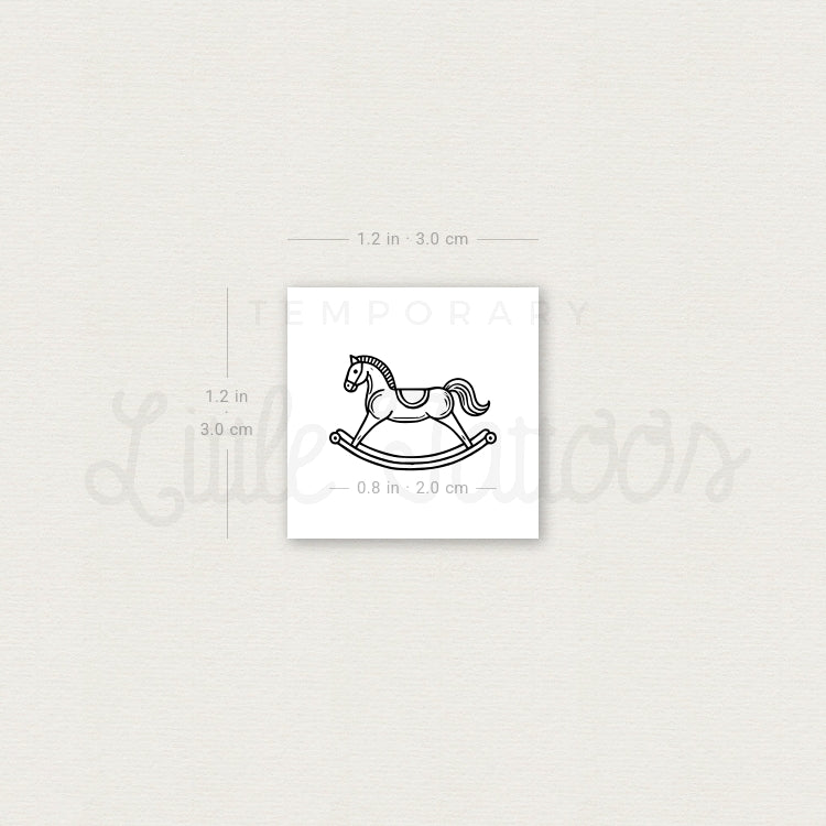 Rocking Horse Temporary Tattoo - Set of 3