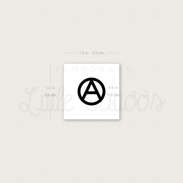 Anarchy Symbol Temporary Tattoo - Set of 3