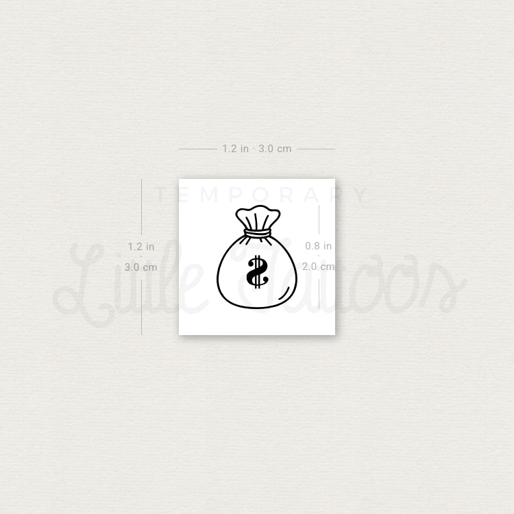 Money Bag Temporary Tattoo - Set of 3