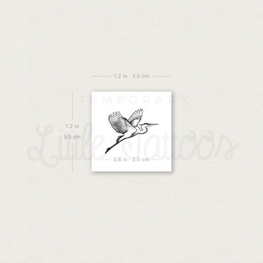 Flying Heron Temporary Tattoo - Set of 3