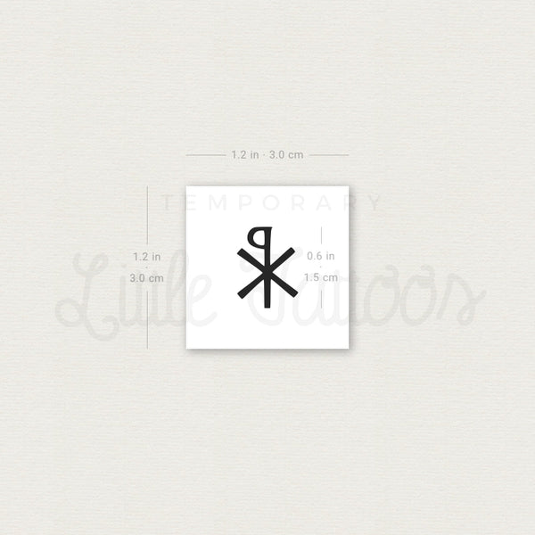 Small Chi Rho Temporary Tattoo - Set of 3