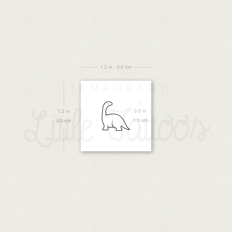 Tatuaje temporal de diplodocus diminuto - Juego de 3