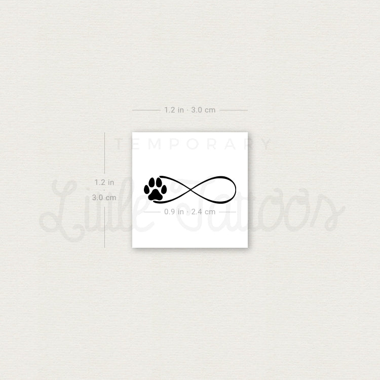 Infinity Paw Temporary Tattoo - Set of 3