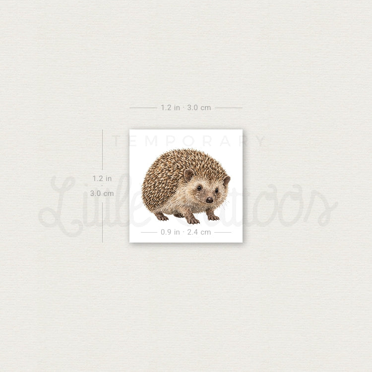 Watercolor Hedgehog Temporary Tattoo - Set of 3