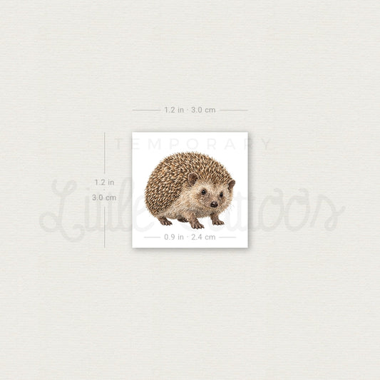 Watercolor Hedgehog Temporary Tattoo - Set of 3