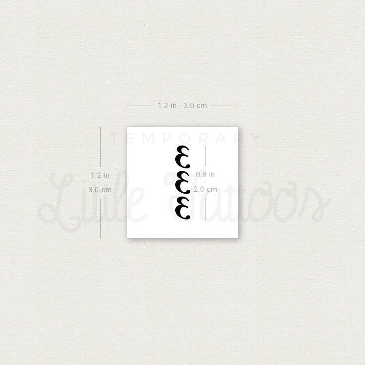 Vertical 333 Temporary Tattoo - Set of 3
