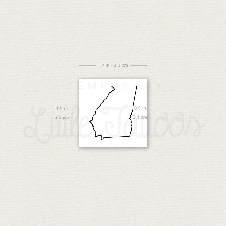 Tatuaje temporal del mapa de Georgia (juego de 3)