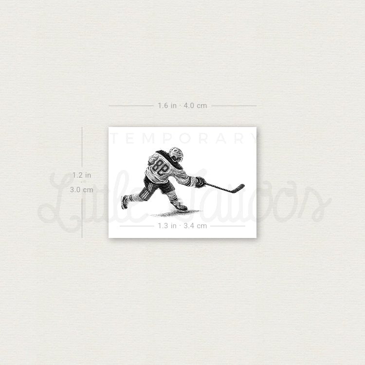 Ice Hockey Player Temporary Tattoo - Set of 3