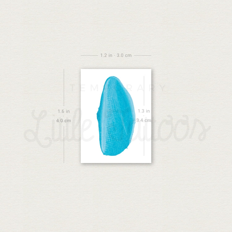 Turquoise Brush Stroke Temporary Tattoo - Set of 3